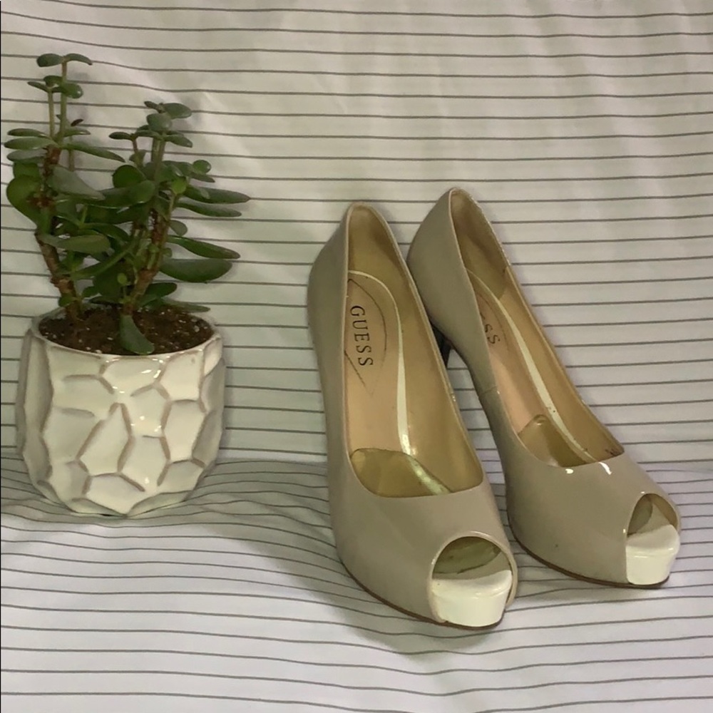 Guess | Color Block | Nude Black White | Peep Toe